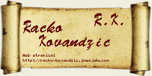 Racko Kovandžić vizit kartica